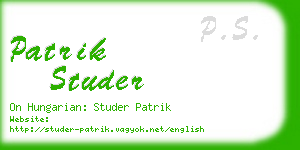 patrik studer business card